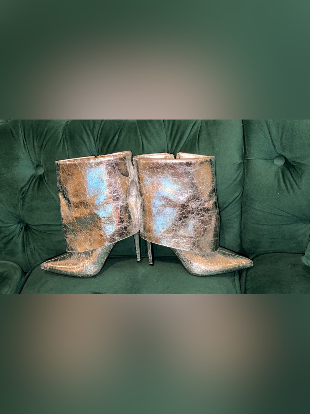 INC International Concepts Metallic Silver Stiletto Ankle Boots.